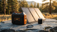300-Watt Portable Solar Generator W/ Foldable 60-Watt Monocrystalline Solar Panel and 280Wh for Camping, RV, Outdoor Use — Lifestyle