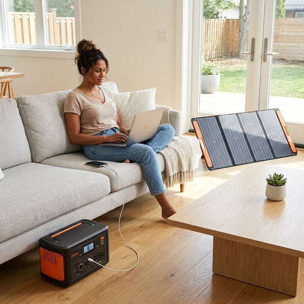Portable Solar Generator Built for Off-Grid Power, 300W Capacity, 60W Foldable Panel, 280Wh Battery