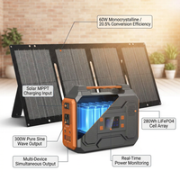300-Watt Portable Solar Generator W/ Foldable 60-Watt Monocrystalline Solar Panel and 280Wh for Camping, RV, Outdoor Use — How It Works
