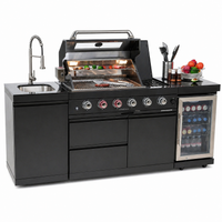 Outdoor Kitchen Island Built for Backyard Entertaining, 72000 BTU Grill, 304 Stainless Steel, Granite Countertops