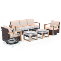 Luxury Outdoor Wicker Patio Furniture Set,5 Piece Deep Seating Outdoor Conversation Set with Patio Swivel Rocker Patio Chairs,Rattan Couch and Ottomans for Deck Porch Poolside — How It Works