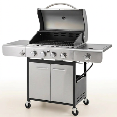 Propane Gas Grill Built for Outdoor Cooking, 42,000 BTU, 542 Sq In Cooking Area, Side Burner, Stainless Steel